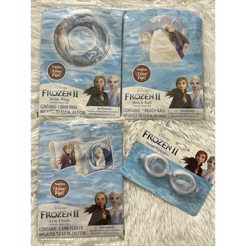 Frozen 2 Elsa Anna Swim Set Inflatable Beach Ball Arms Float Swim Ring Goggles‎